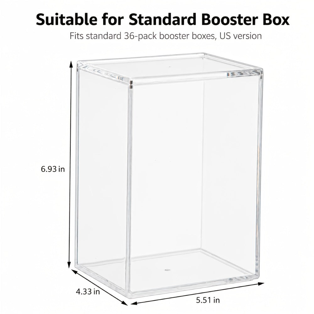 Acrylic Display Box for Pokemon ETB & Trading Cards – 6mm Stackable Magnetic Dustproof Case for Elite Trainer Box