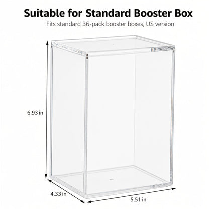 Acrylic Display Box for Pokemon ETB & Trading Cards – 6mm Stackable Magnetic Dustproof Case for Elite Trainer Box