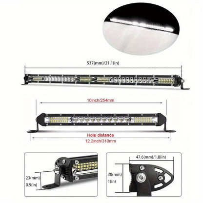 LED Work Light Bar Kit for Off-Road Truck Jeep SUV ATV UTV Tractor, 12-24V 2000-3000LM Combo 22in 10in + 4in Spot Flood Lights