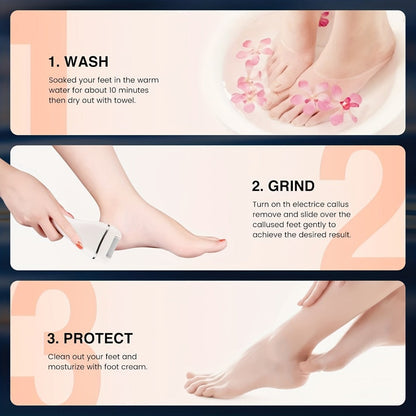 Electric Foot File 14-in-1 Rechargeable Pedicure Kit 3 Roller Heads Dead Skin Callus Remover Portable Foot Scrubber Professional Foot Care