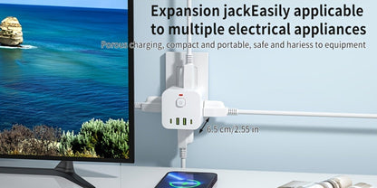 Wall Outlet Extender 8-in-1 with 4 AC Outlets 2 USB-A 2 USB-C Ports Power-Off Switch for Home Cooking, Dining and Outdoor Meals