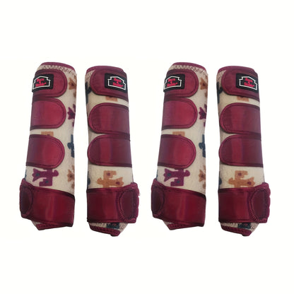 Horse Leg Wraps & Sports Boots – Ultra-Breathable Impact-Resistant Protective Boots for Front & Rear Legs, Endurance Training, 5 Patterns