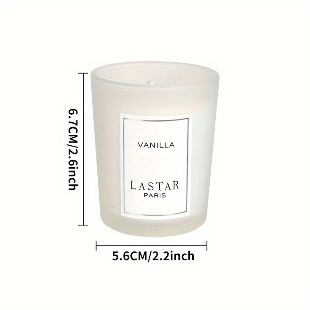 Vanilla Scented Soy Wax Candle in Frosted Glass Jar 70g - Single Wick Smokeless Clean Burn for Everyday Face, Beard and Body Grooming