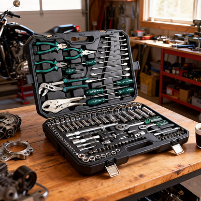 Emergency Vehicle Repair Tool Kit 45 to 171-Piece – Multi-Function Combination Wrench Set for Car, Bicycle & Motorcycle Outdoor Maintenance