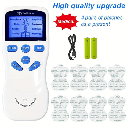 TENS EMS Dual Channel Stimulator Massager, 8 Electrodes for Back, Shoulder & Knee Pain, Recovery
