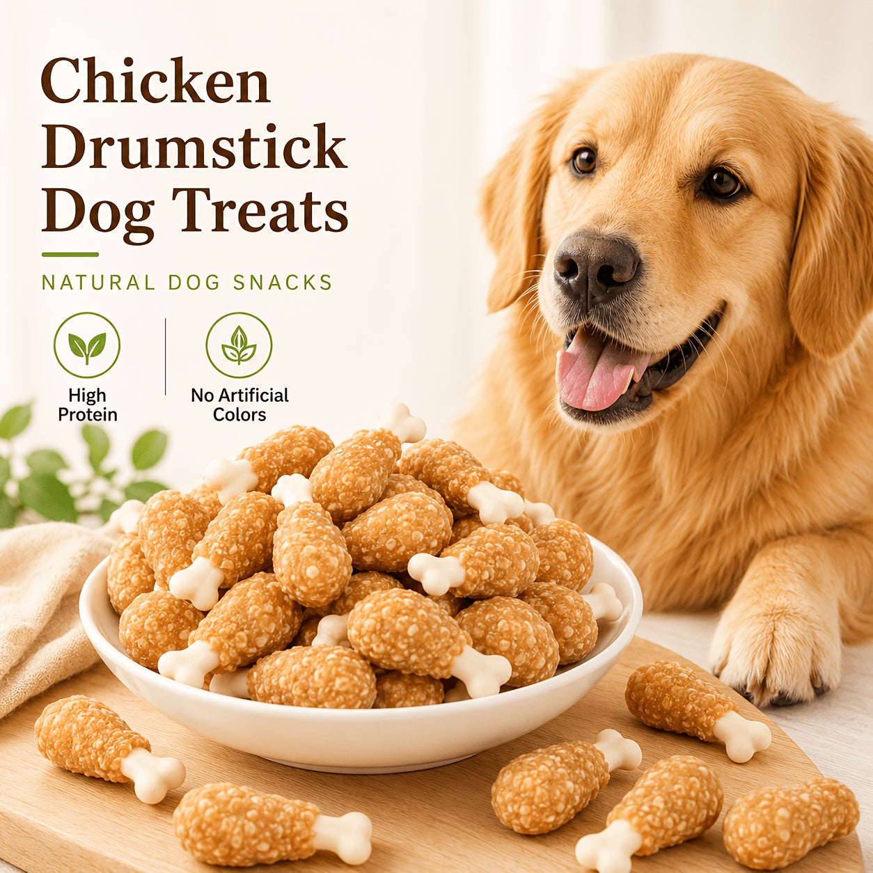 Chicken Dog Training Treats Dumbbell Shape – Natural High Protein Reward Snacks for Small Medium Large Dogs, Rice & Chicken Flavor