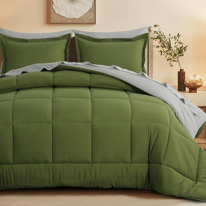 7 Piece Comforter Set Luxury Soft Fluffy Bedding All Season Bed in a Bag with Comforter Fitted Sheet Flat Sheet Pillowcases Hypoallergenic