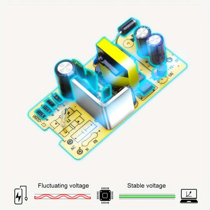 Fixed 12V 3A AC/DC Power Adapter with 36W Label, US Plug and Ten Interchangeable Connector Tips