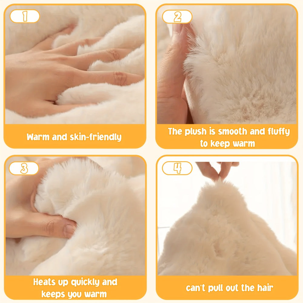 Sofa Cover Bubble Faux Rabbit Fur Panels with Silicone-Dot Backing for Seat, Armrest or Backrest