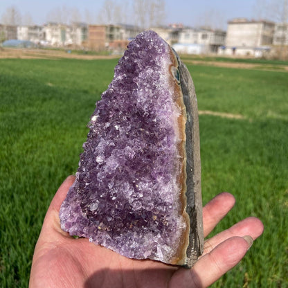 Amethyst Crystal Cave Cluster Natural Uruguayan Polished Edges Geode Home Office Decor Meditation Healing Crystal Birthday Holiday Hanukkah