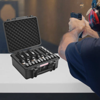 Hard Pistol Case IP67 Waterproof – TSA Approved Lockable Handgun Case with XPE Pre-Cut Foam Lining, Pressure Release Valve & Dual Padlock