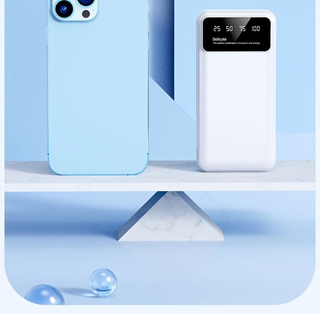 Power Bank 50000mAh with Dual USB Ports, Digital Battery Display and Three Color Options for Travel