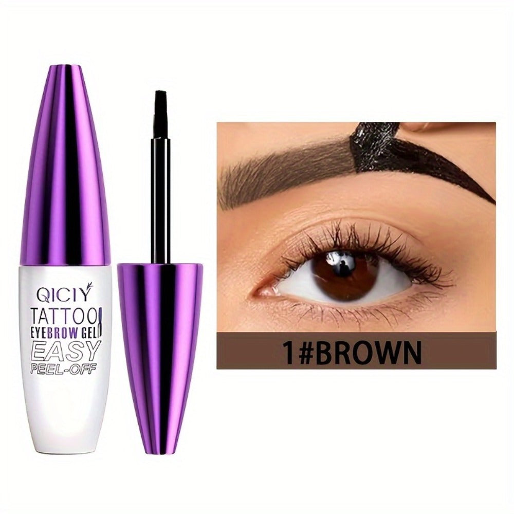 Eyebrow Tint Gel 4-Pack Semi-Permanent Tattoo Brow Gel Peel-Off, with Plant-Based Squalane, 4 Shades for All Skin Types