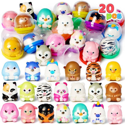 Mochi Squishy Toys 20 Pack, Slow Rising Cute Animal Squishies Bulk Party Favors for Kids, Classroom Prizes