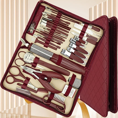 Professional Manicure Pedicure Kit 42 Piece Stainless Steel Nail Set with Portable Travel Case – Nail Scissors Cuticle Nipper Ingrown