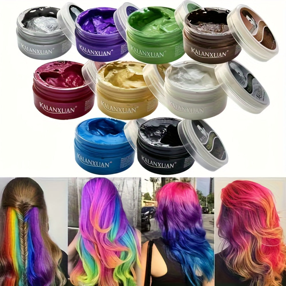 Temporary Hair Color Wax Disposable DIY Styling Cream Y2K Aesthetic for Parties Festivals Halloween Cosplay 9 Colors Blue Purple Red Black