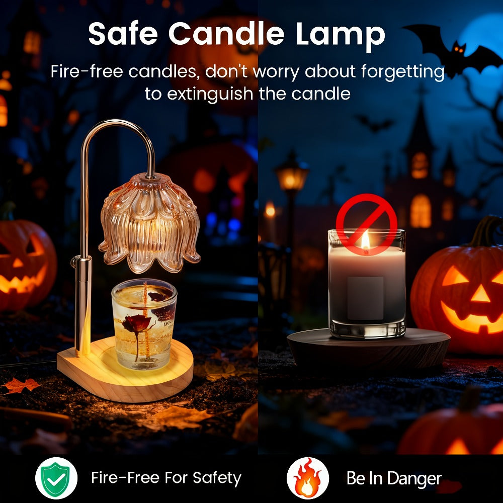 Candle Warmer Lamp Adjustable Height Dimmable Flameless Scented Wax Melt Vintage Iron for Everyday Face, Beard and Body Grooming