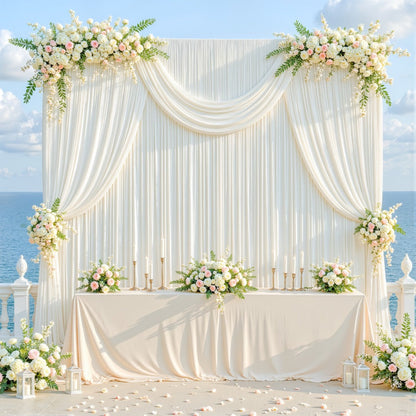 4-Pack 5x10ft Elegant Spandex Photography Backdrop | Wear-Resistant, Wrinkle-Free, Soft & Opaque Party Decoration Banners for Weddings