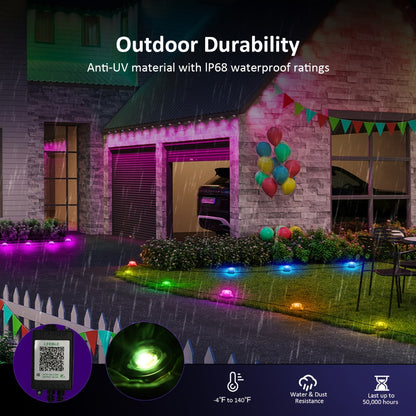 RGB Outdoor Pathway Lights 16 Million Color Changing Music Sync - Remote & APP Control Timer 50FT for an Everyday Personal Care Routine