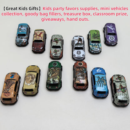 Dinosaur Toy Car Set 29-30pcs, Mini Pull Back Racing Cars with T-Rex Spinosaurus Pterodactyl Figures & City Traffic Map