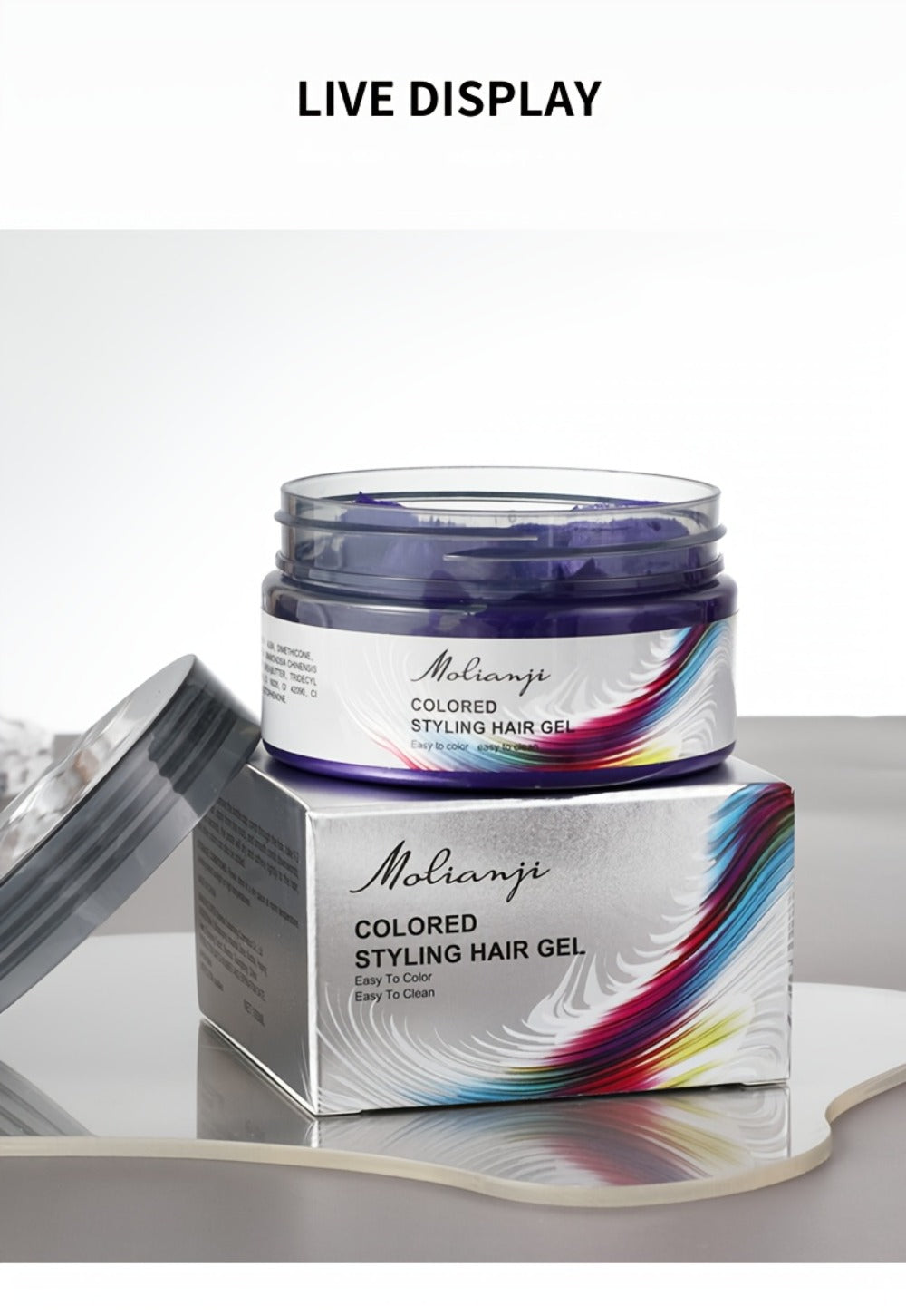 Hair Color Wax Temporary Hair Dye 3.53oz, 9 Vivid Shades, Easy Wash, Non-Damaging for Everyday Face, Beard and Body Grooming