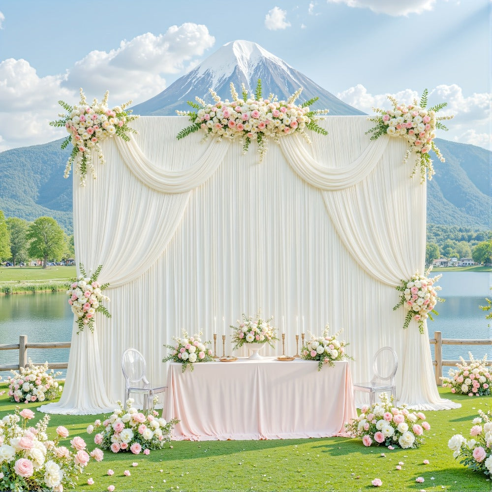 Photography Backdrop 4-Pack 5x10ft Polyester Spandex Background Cloth | Wrinkle-Resistant, Soft & Smooth with Pole Pockets | Wedding