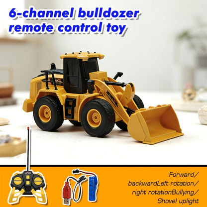 RC Construction Vehicle Toy Set 2.4GHz Remote Control Excavator Bulldozer Dump Truck Loader with Alloy Head LED Lights & Sounds