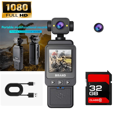 DV01 1080P-Labeled Action Camera with Wearable Clip, Rechargeable Body and Optional 32GB Memory Card