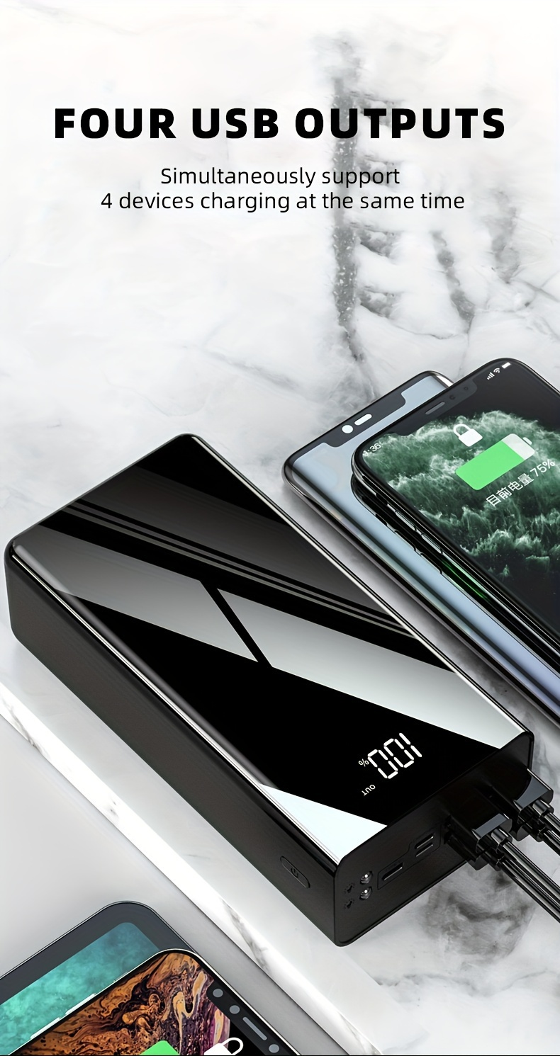 Power Bank 100000mAh 22.5W Super Fast Charging Two-Way USB-C Digital Display Large Capacity Portable Charger for Travel Camping Outdoor