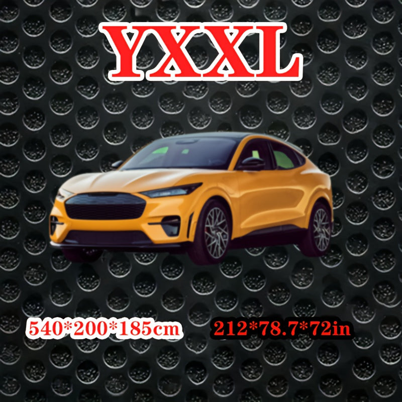 Black Full Car Cover with Green Reflective Trim in Six Sedan or SUV Sizes from 490 x 180 x 150 to 540 x 200 x 185 cm