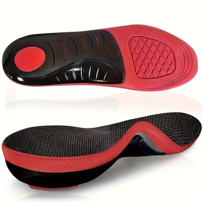 Red-and-Black Full-Length Athletic Shoe Insoles with Trim-to-Fit Guide in Three Men's and Women's Size Ranges