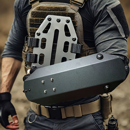 Tactical Arm Shield with Window Breaker Tool, Handheld Riot Shield High-Strength Steel Protective Gear for Outdoor Hunting Vehicle