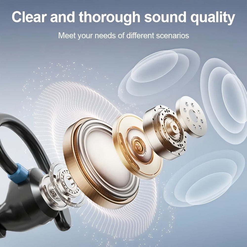 Wireless Earbuds Stereo In-Ear with LED Display Case, Touch Controls and Black, Blue or White Options
