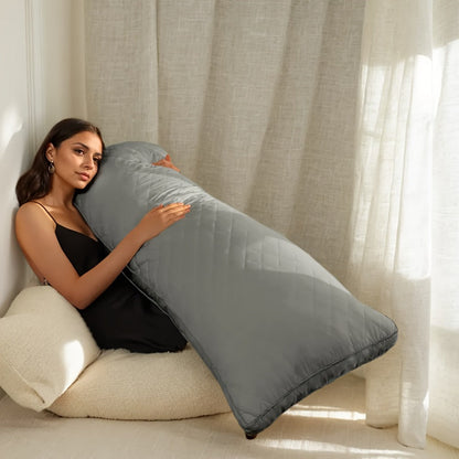 Body Pillow for Adults Full Body Pillow Firm Long Sleeping Pillow for Back Stomach Side Sleeper Bed Pillow Support Pregnancy Pillow Grey