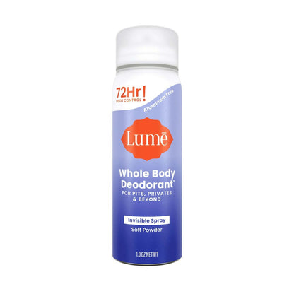 Whole Body Deodorant Spray 3-Pack 1oz Each – 72-Hour Odor Control, Aluminum & Baking Soda Free, Invisible Dry Spray, Soft Powder Scent