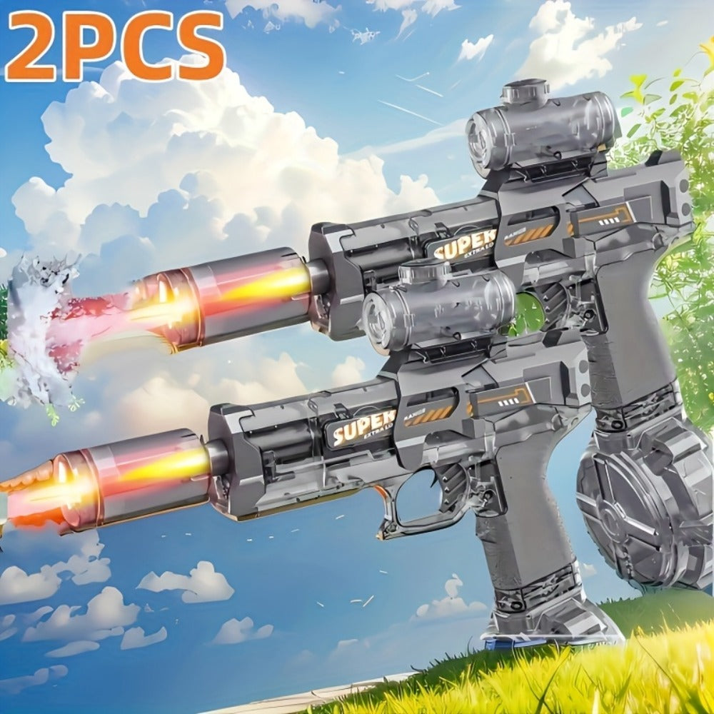 Two-Piece Electric Water Blaster Set with Lighted Sights, Rechargeable Batteries and Three Pairings