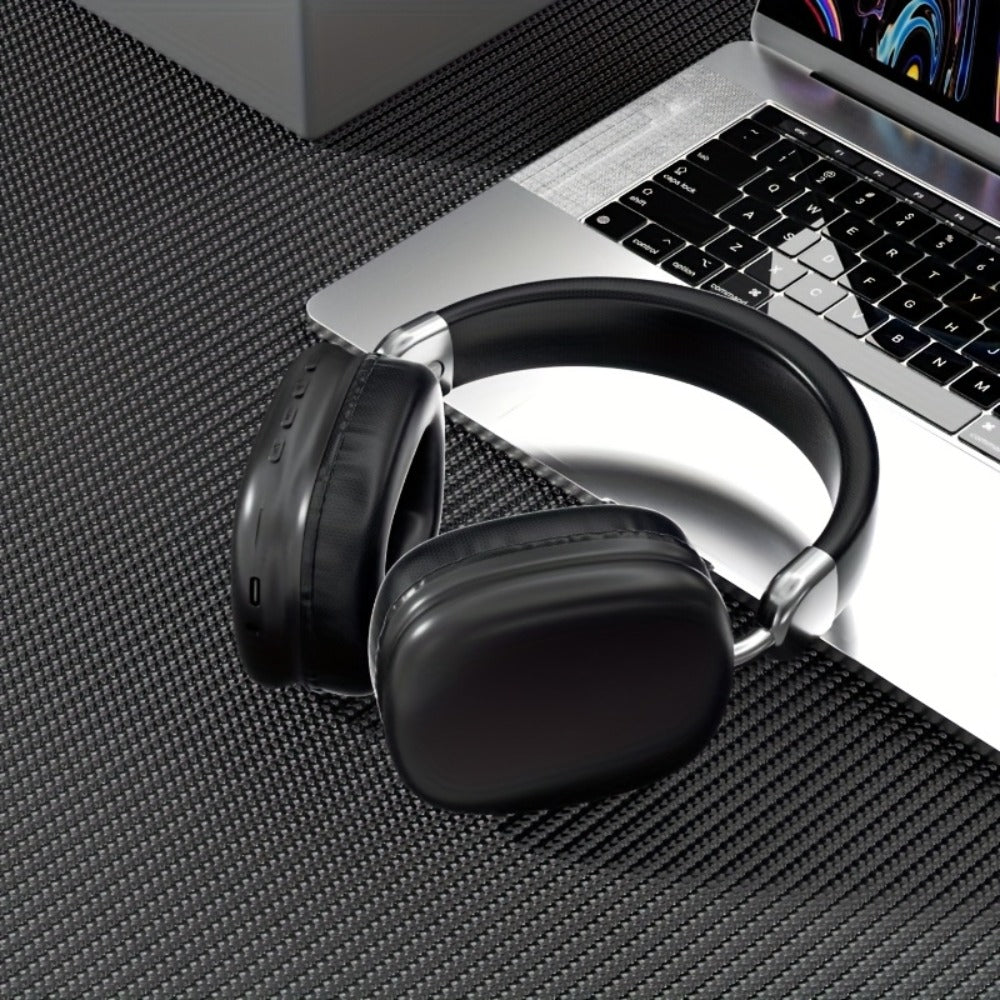 Foldable Over-Ear Wireless Headphones with Cushioned Earcups, Padded Headband and Black or Purple Finish