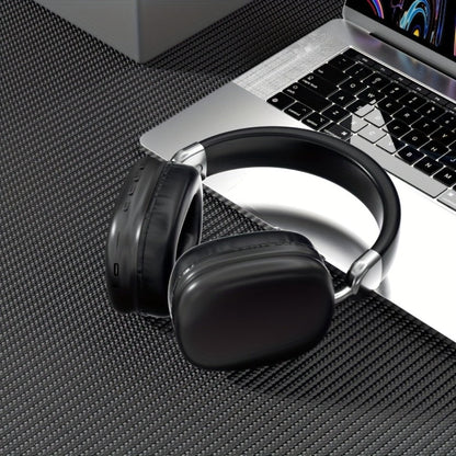 Foldable Over-Ear Wireless Headphones with Cushioned Earcups, Padded Headband and Black or Purple Finish
