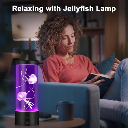 Jellyfish Lamp LED Floating 7 Color Mood Light, Electric Fantasy Jellyfish Tank Table Lamp for Home & Office Decor
