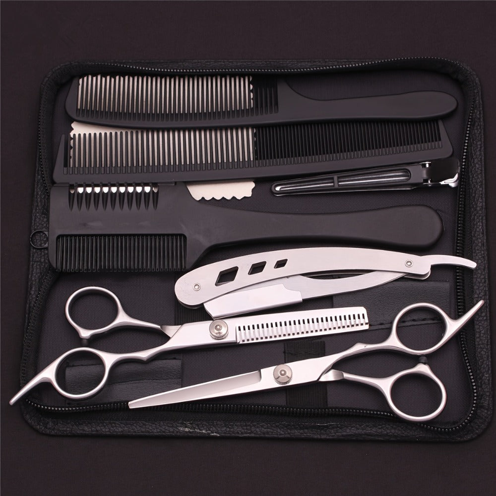 Professional Hair Cutting Scissors & Thinning Shears Set 6.0 Inch – 4CR Stainless Steel 62HRC, 20-30% Thinning Rate