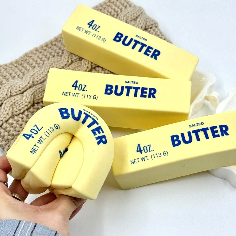 Squishy Bread and Butter Squeeze Toy Set 2pcs, Slow Rising Custard Bread Squishies with Creamy Scent