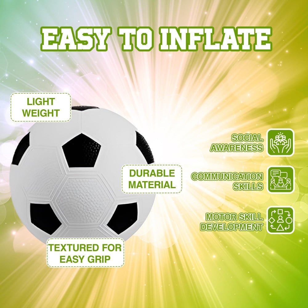 Kids Playground Ball Set 7-Pack with Air Pump, 10.6 Inch Outdoor Ball Plus 6-Inch Basketball Football Rugby