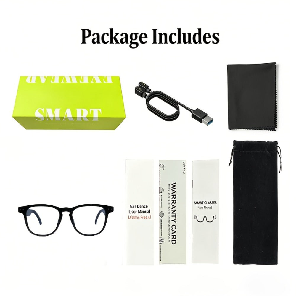 Smart Glasses 164-Language Translation Eyewear with Bluetooth Music, Calls and Multiple Black or Pink Frames