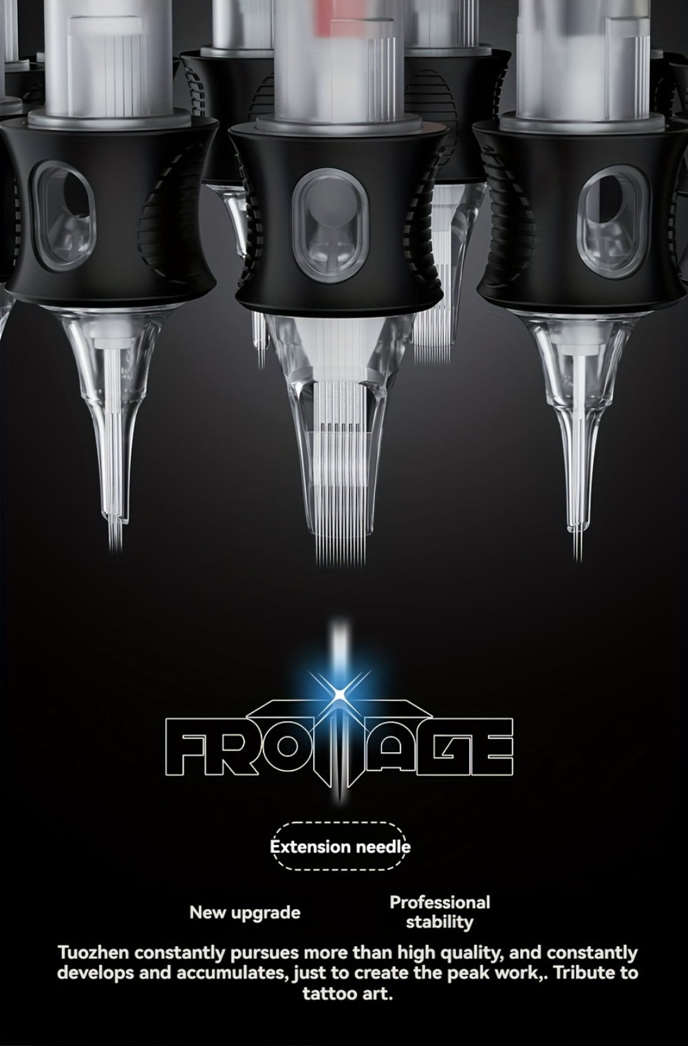Tattoo Cartridge Needles with Frotage Label, 26 Retained RL RLT RS CM and M1 Cartridge Size Options