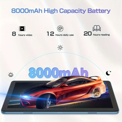 Android Tablet PRITOM 10.1-Inch 2-in-1 with Android 14, 128GB Internal Storage and 8000mAh Battery