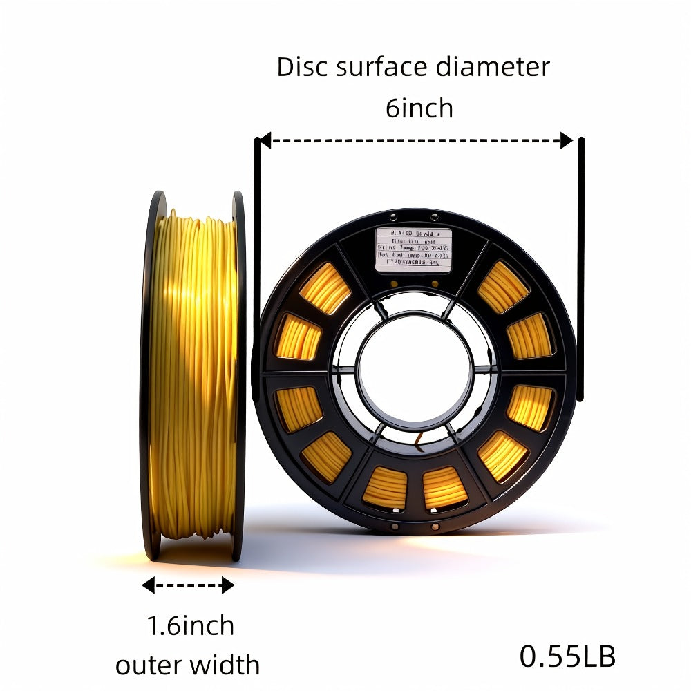 3D Printer Filament PLA 1.75mm 250g Spool with 12 Silk-Look, Transparent and Solid Color Options