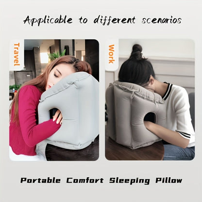 Inflatable Travel Neck Pillow Portable Air Cushion Microfiber Cover Neck Support for Airplane for Entryways, Bedrooms and Living Spaces