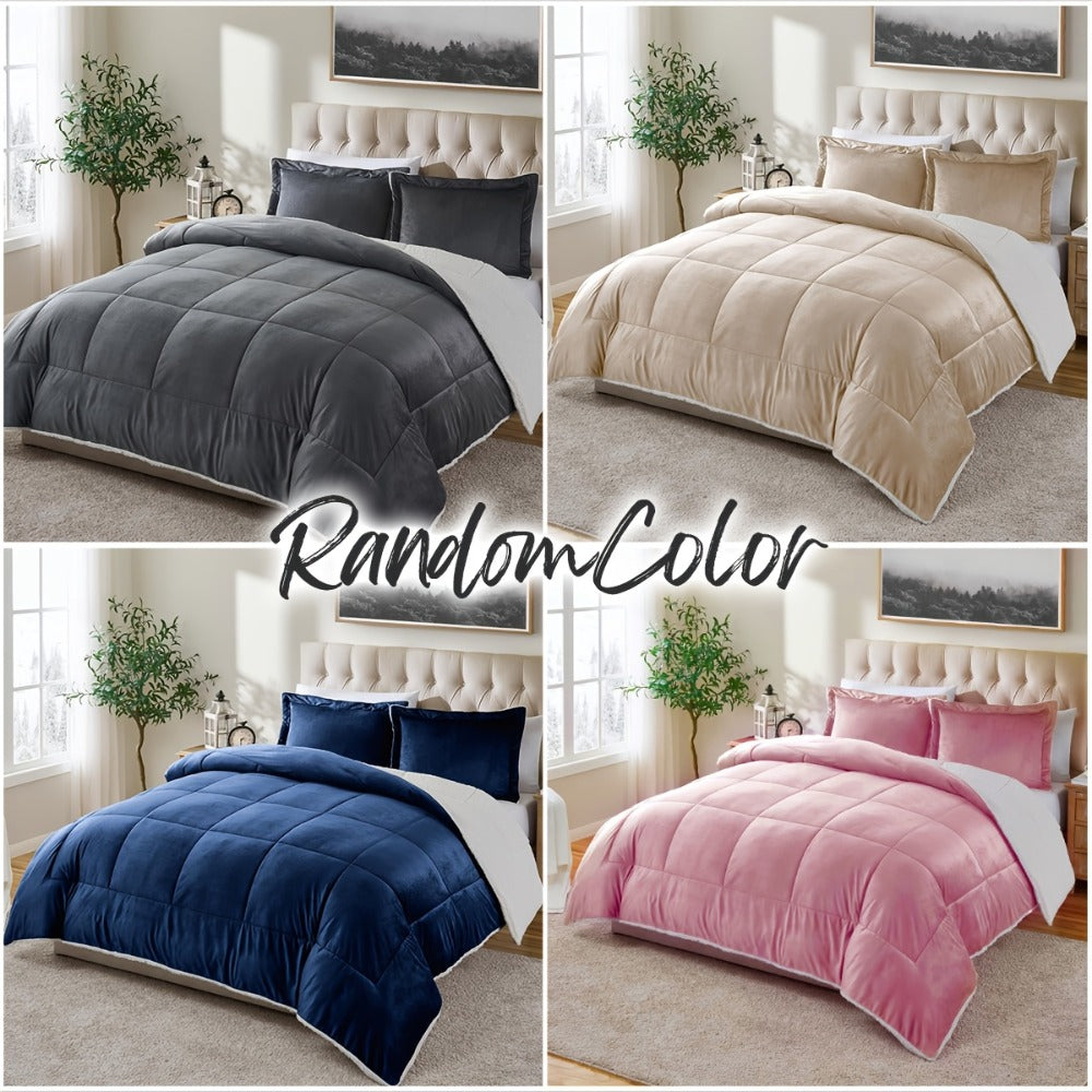 Sherpa Fleece Comforter Set Extra Thick Plush Microfiber Reversible Soft Warm Luxury Bed Blanket Twin XL Full Queen King 10 Colors
