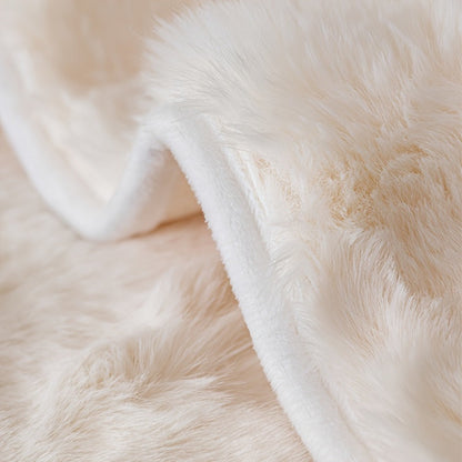 Sofa Cover Thick Faux Rabbit Plush Panels with Backing Detail for Seat, Armrest, Backrest or Pillowcase