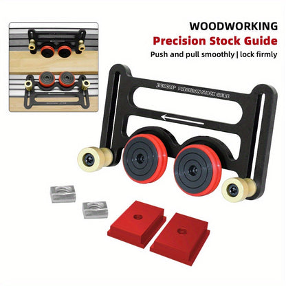 Feather Board Roller Guide for Table Saw, Aluminum Alloy One-Way Safety Stock Feeder with T-Track Mount